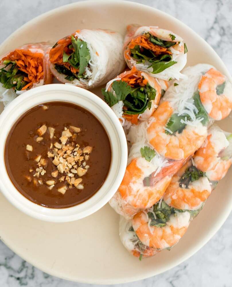 Vietnamese Summer Rolls with Peanut Sauce by aheadofthyme   Quick ...