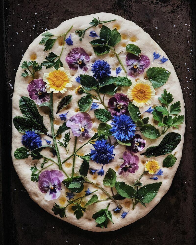 Flower Pressed Summer Focaccia - Olive and Artisan