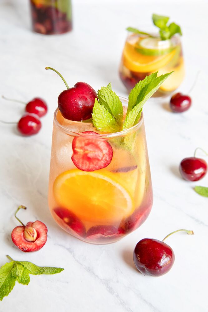 Cherry and Peach Sangria Recipe | The Feedfeed