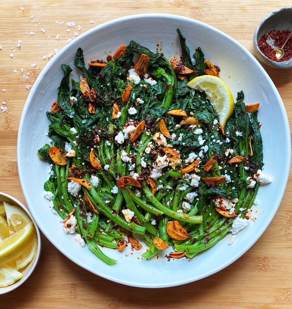 Broccoli Rabe with Chili Oil and Feta by thefeedfeed Quick & Easy