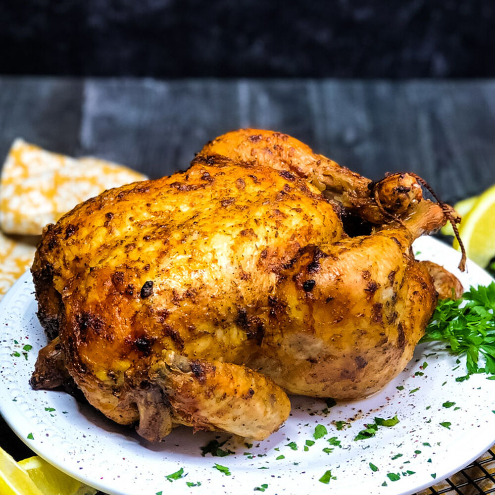 Air Fryer Whole Chicken with Lemon and Thyme by inspiredfreshlife