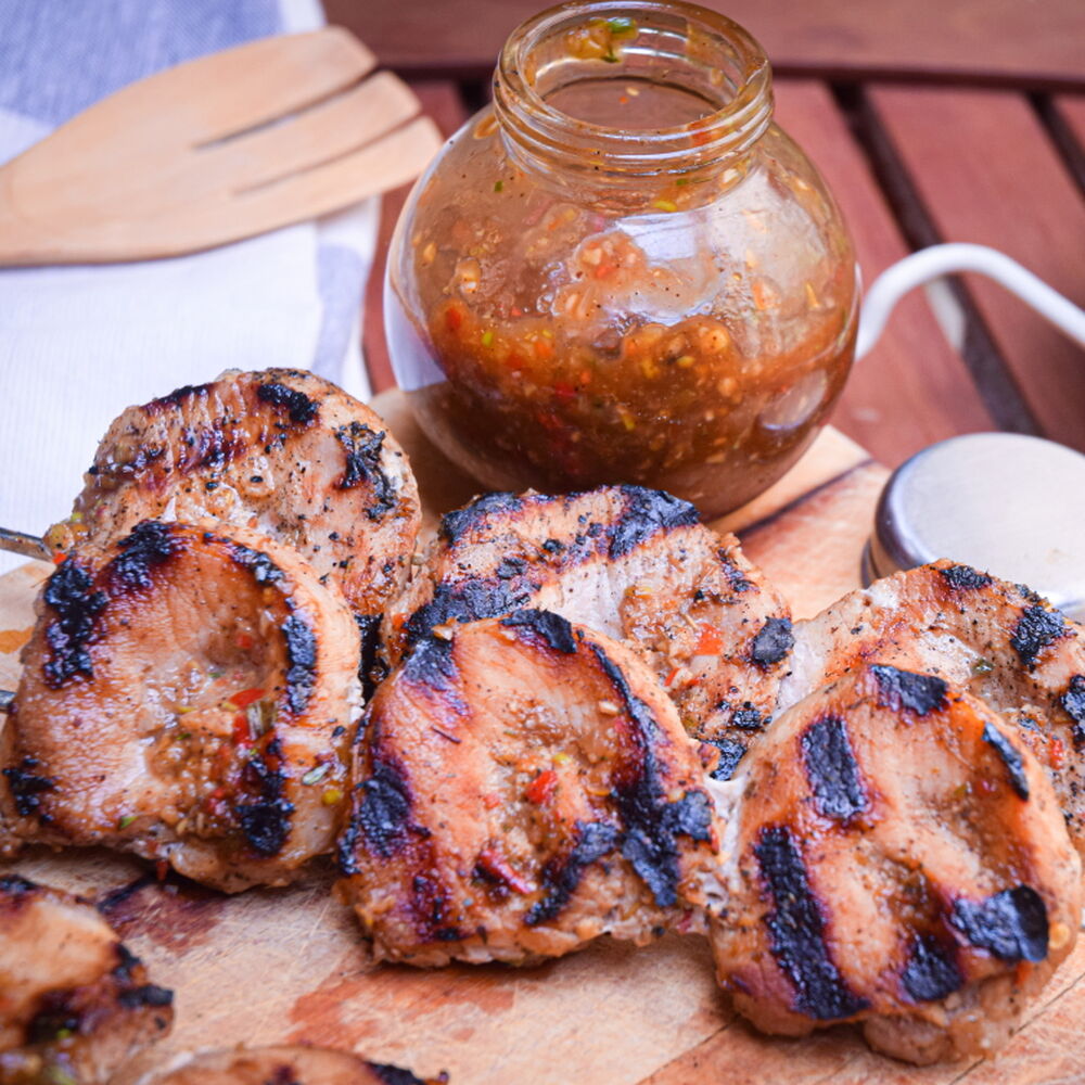 Grilled Pork Skewers with Jerk Sauce Recipe The Feedfeed