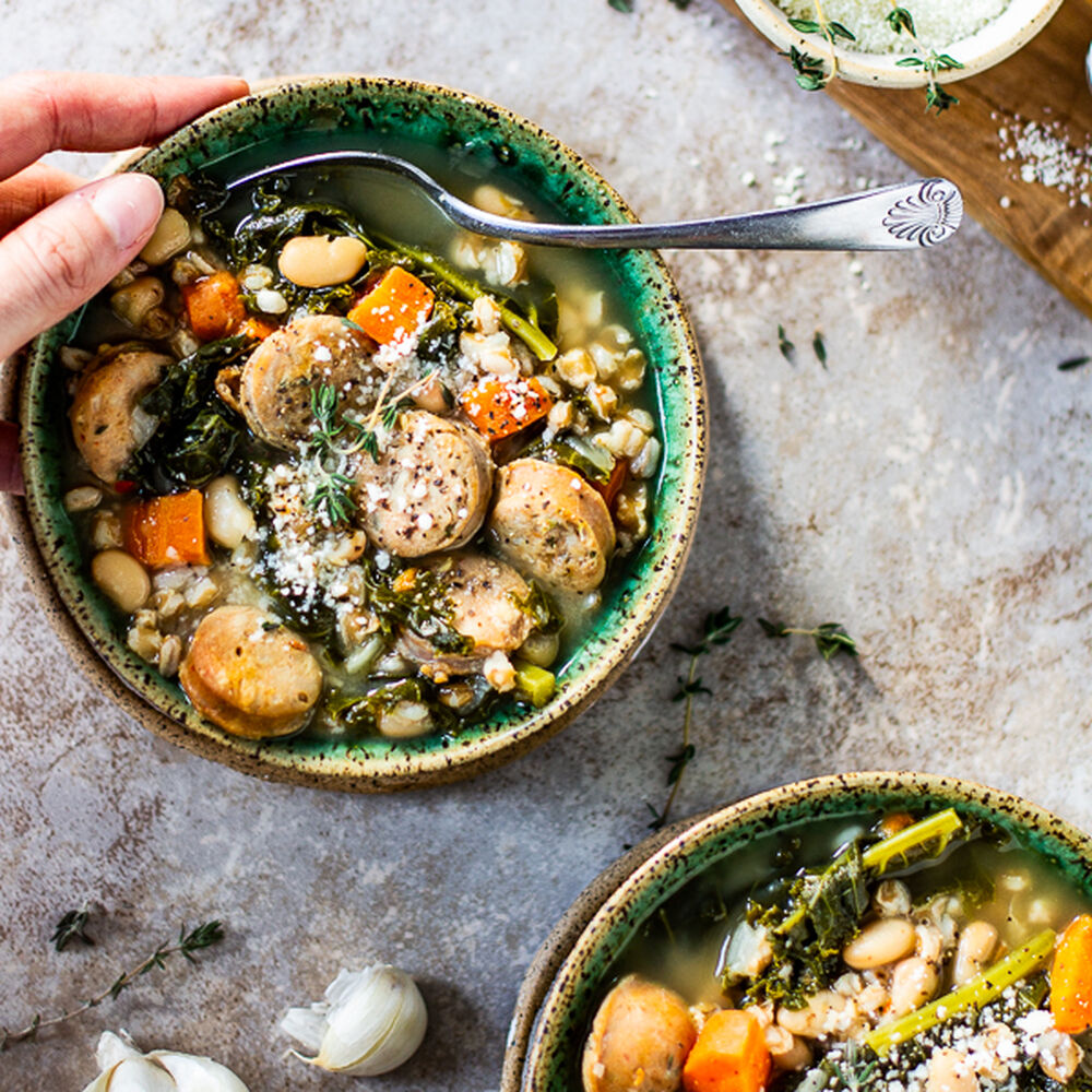 Tuscan Sausage, Kale, and Farro Soup Recipe The Feedfeed