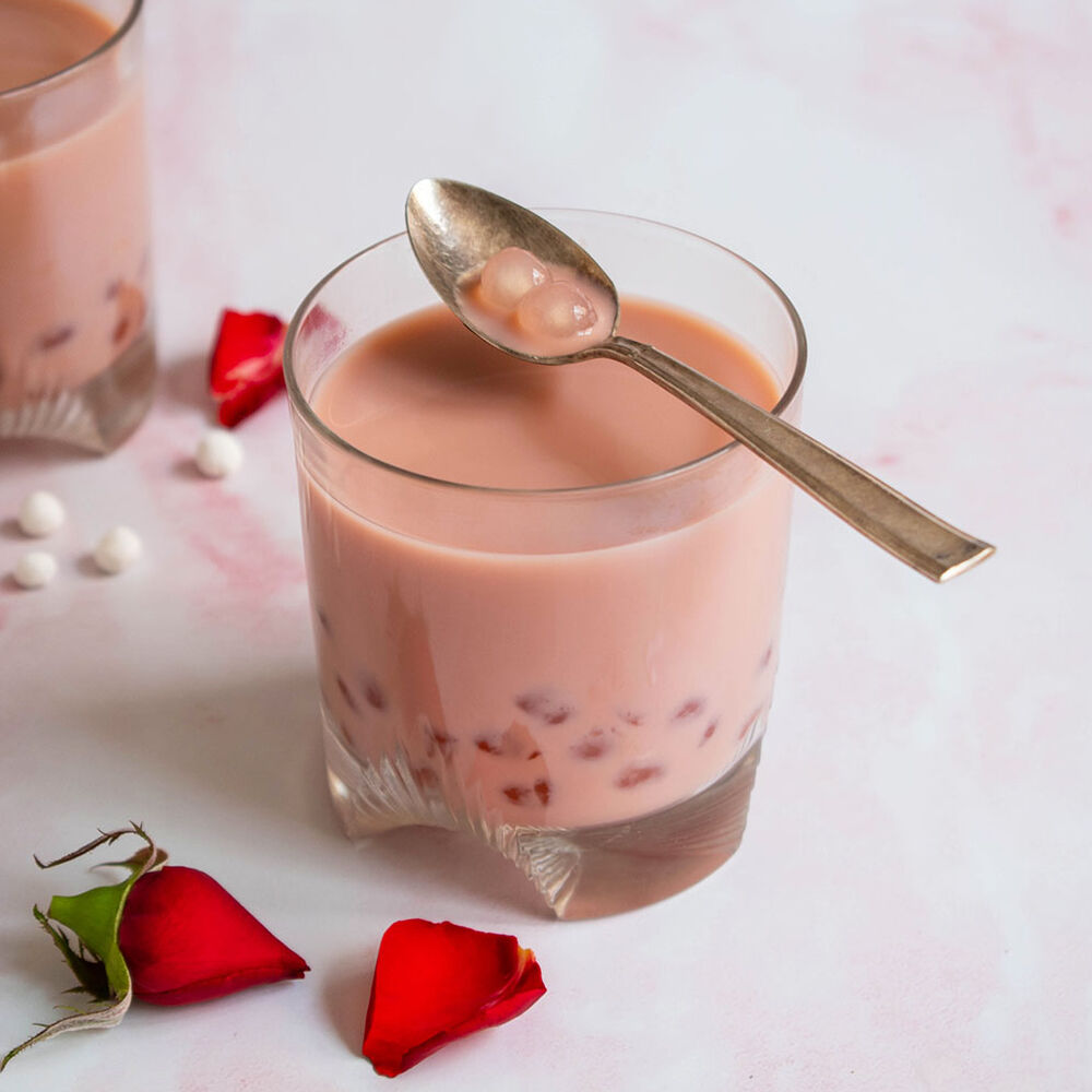 Rose Milk Tea with Homemade Rose Syrup (Rose Tea Latte) - Flavours