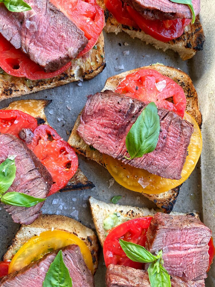 Filet Mignon And Heirloom Tomato Crostini Recipe By Jake Cohen | The