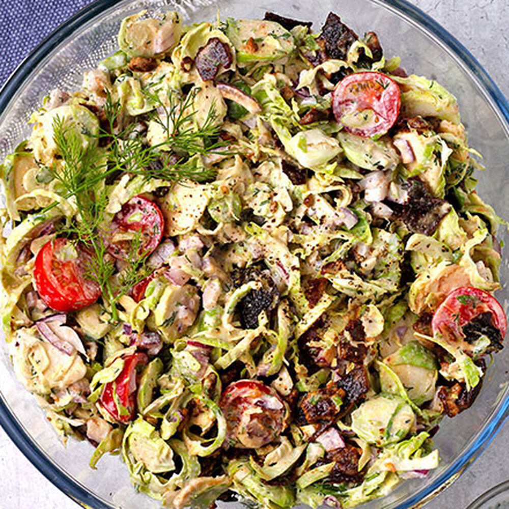 Vegan shaved Brussels sprouts salad Recipe The Feedfeed
