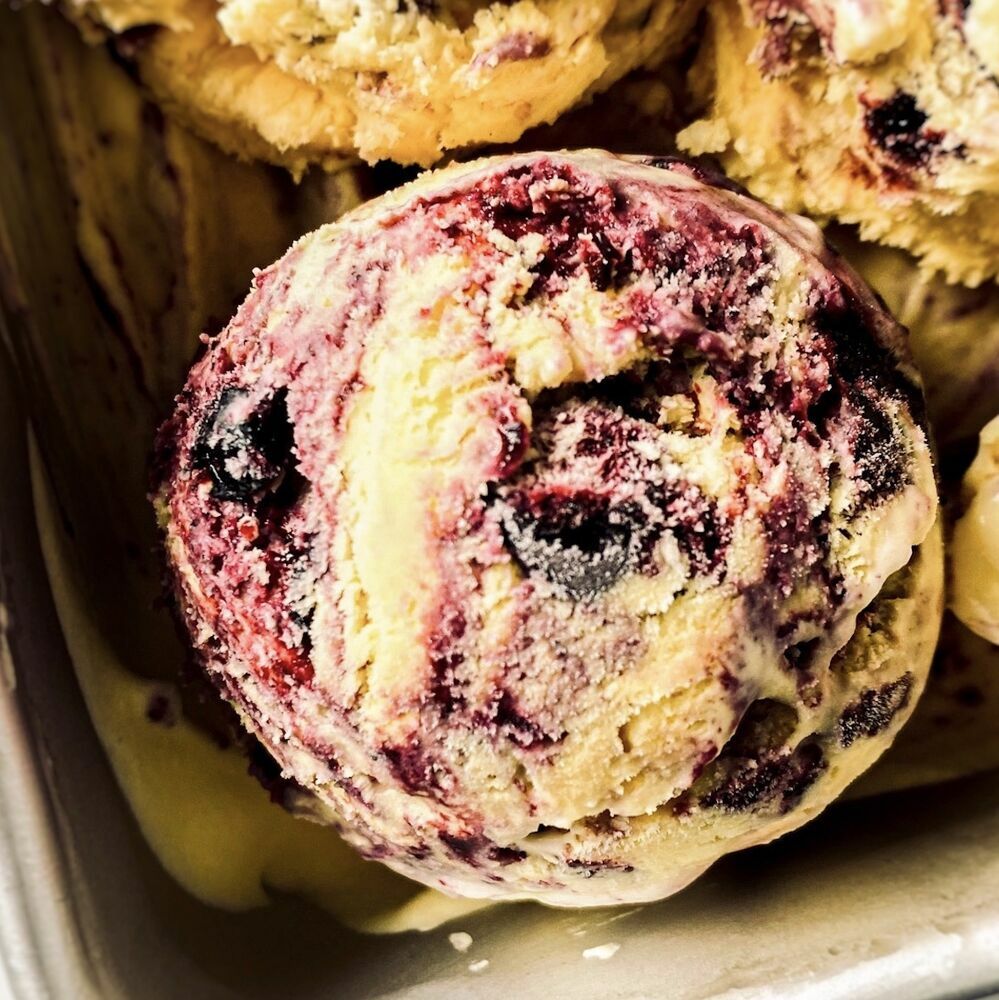 Blueberry-Swirl Buttermilk Ice Cream