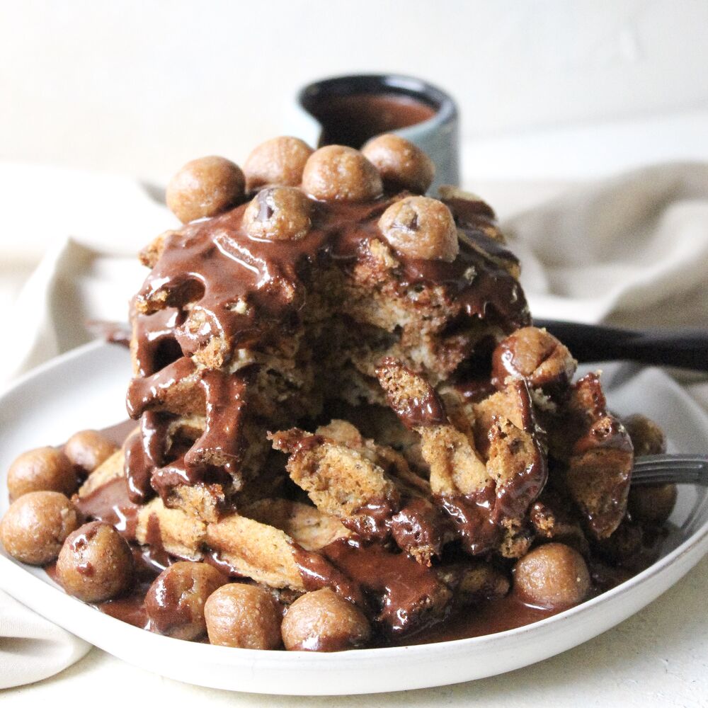 Vegan Choc Chip Cookie Dough Waffles Recipe The Feedfeed