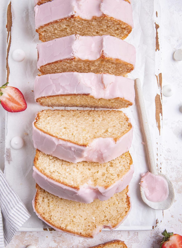 Vegan Lemon Pound Cake with Strawberry Glaze Recipe The Feedfeed
