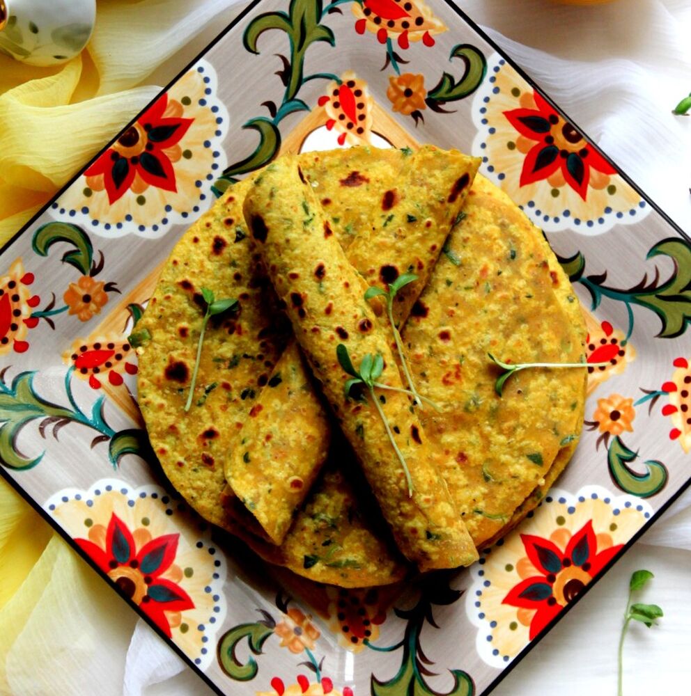Microgreens Fenugreek Flatbread / Methi Thepla Recipe The Feedfeed