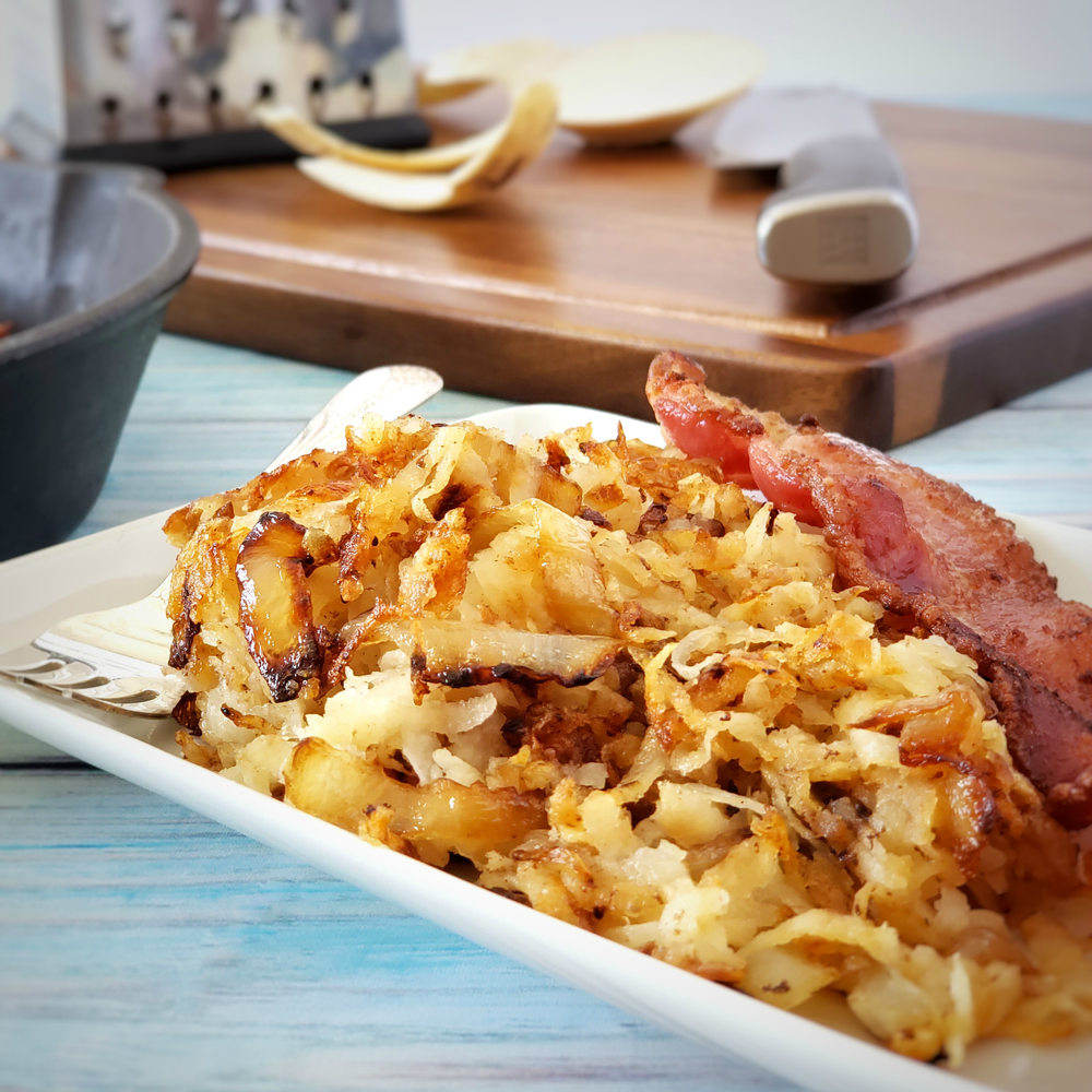 Keto Jicama Hash Browns with Caramelized Onions Recipe The Feedfeed