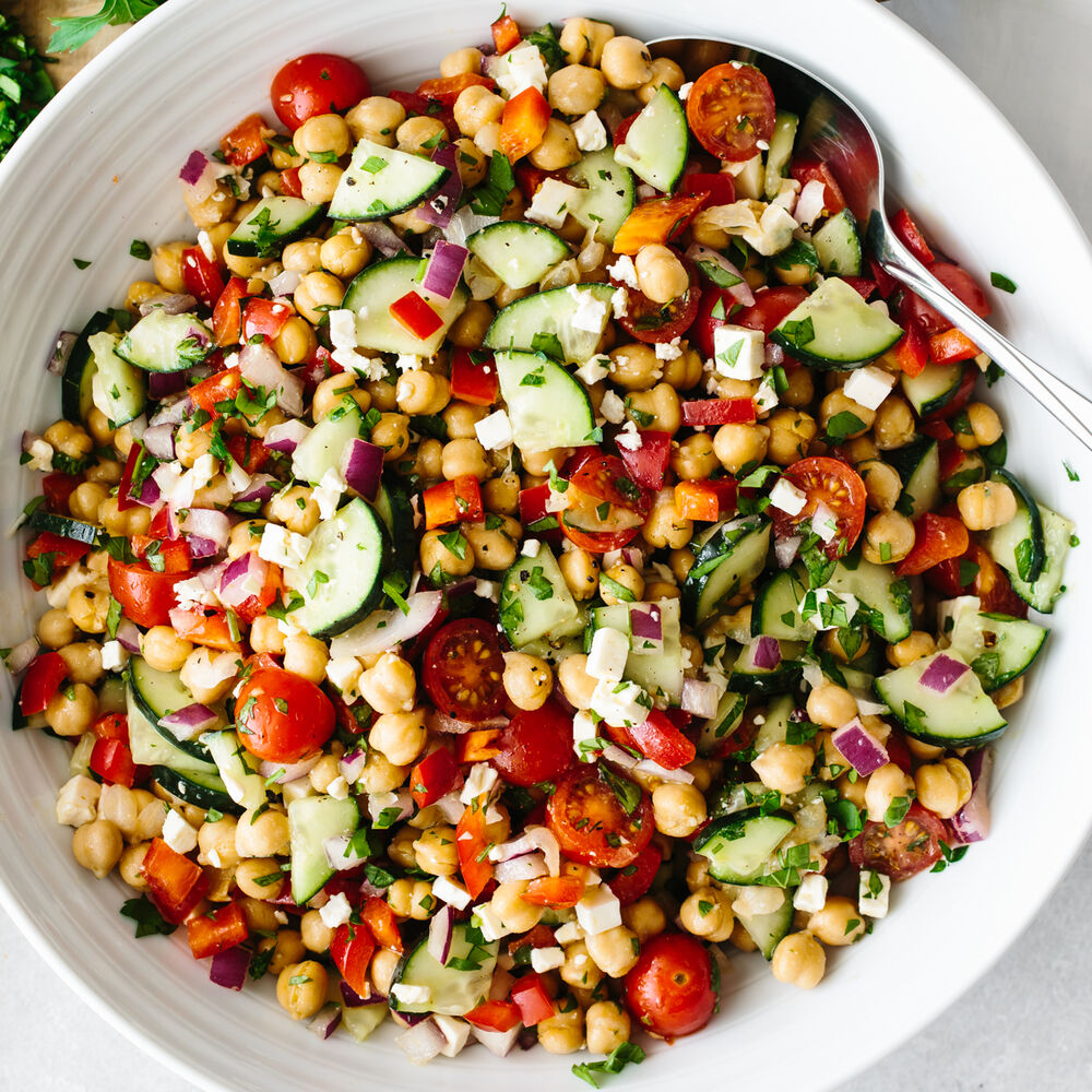 Chickpea, Cucumber, and Tomato Salad Recipe The Feedfeed