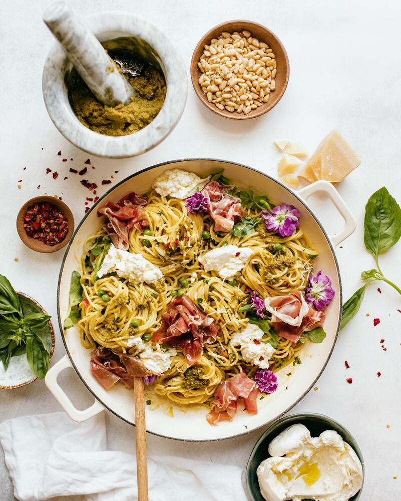 Summer Pasta with Prosciutto, Burrata and Herbs Recipe The Feedfeed