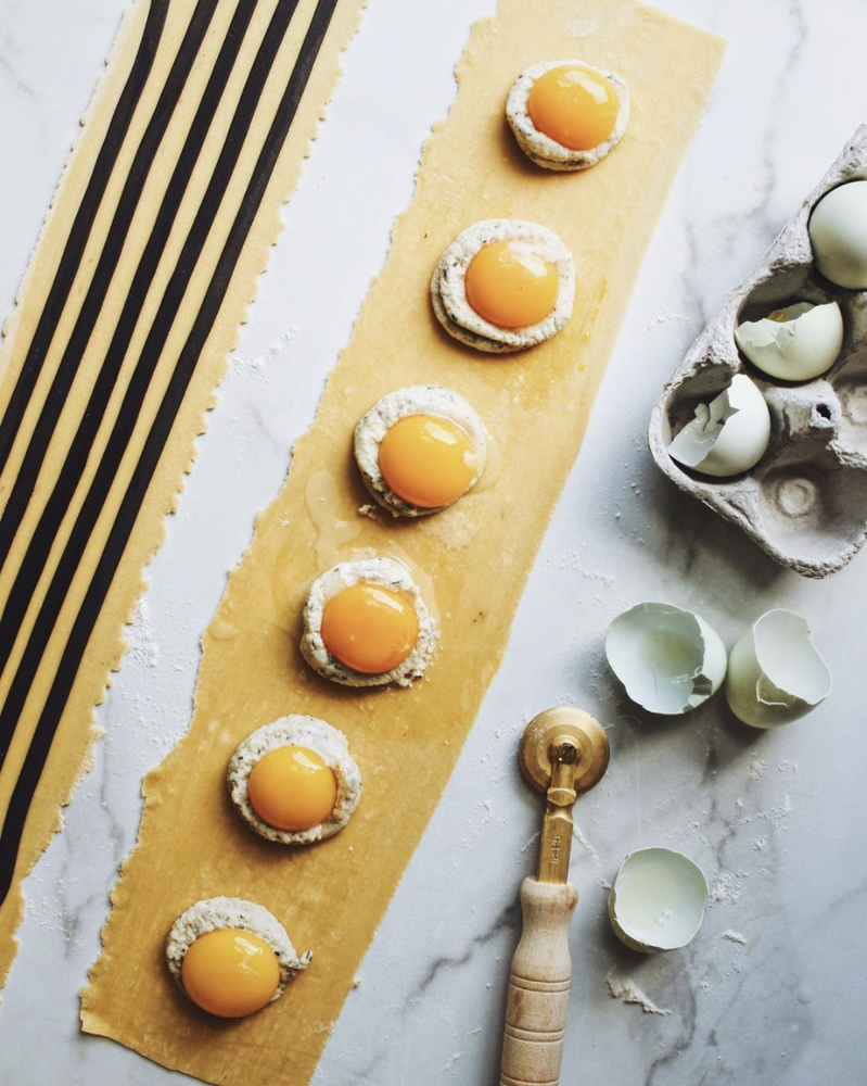 Egg Yolk Ravioli with Cashew Mint Ricotta Recipe The Feedfeed