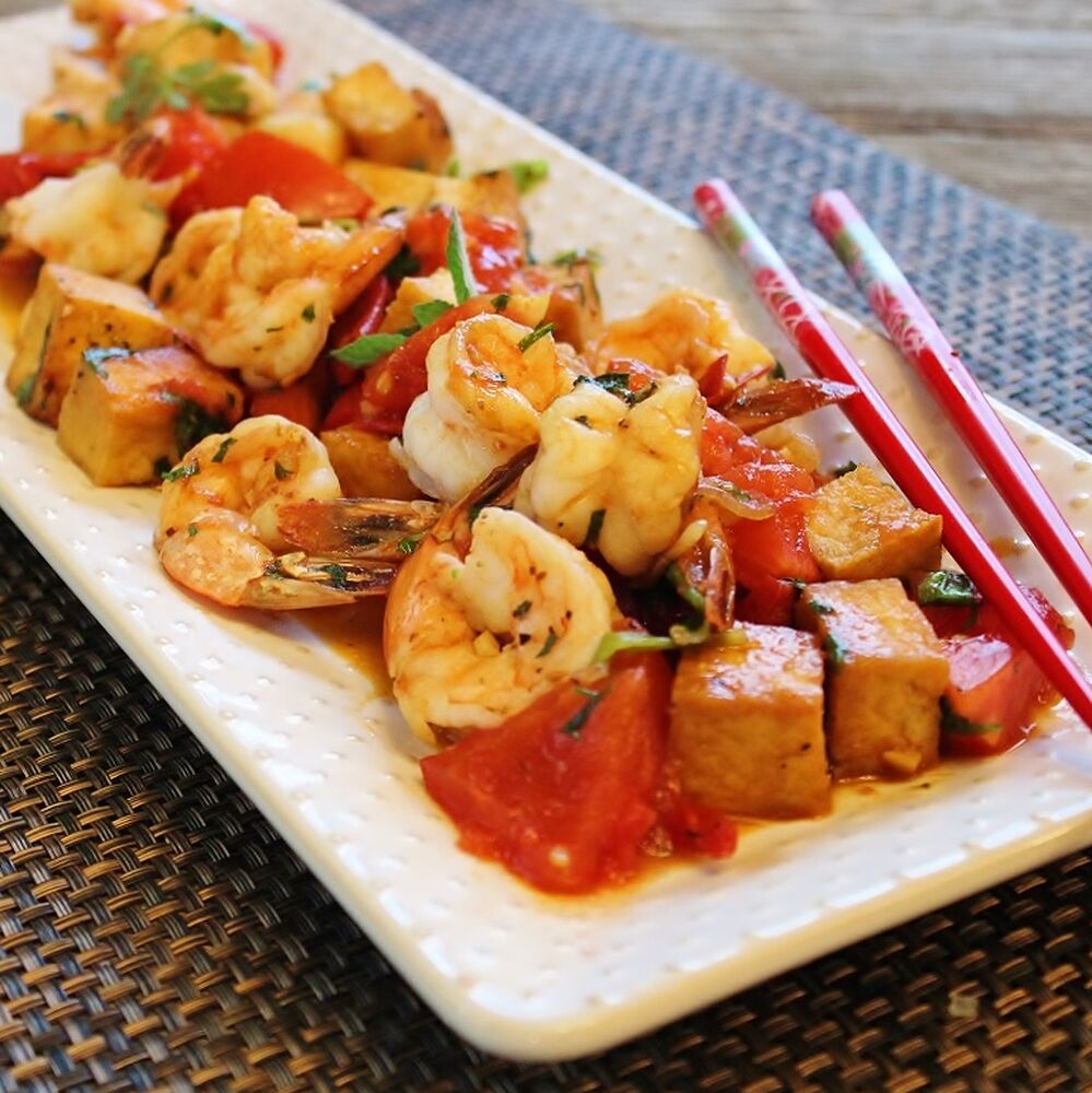 Fried Tofu and Prawns with Sweet and Sour Fish Sauce Recipe The Feedfeed
