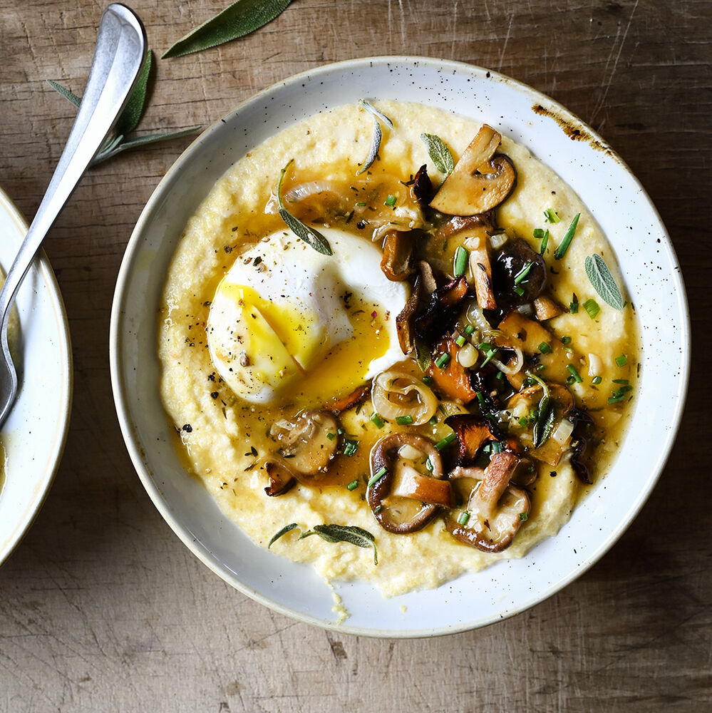 Creamy Polenta with Sautéed Mushrooms and Poached Egg Recipe The Feedfeed