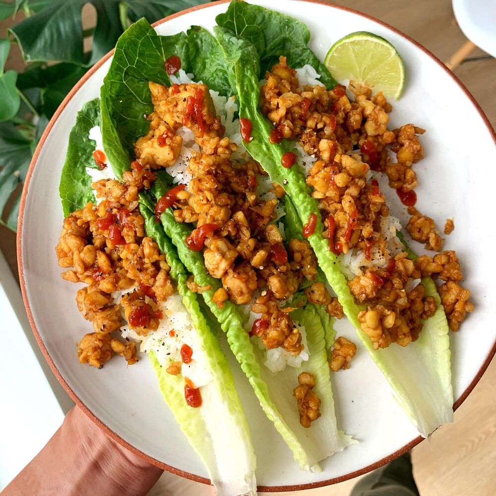 Sticky Ginger Tempeh Lettuce Wraps Recipe The Feedfeed