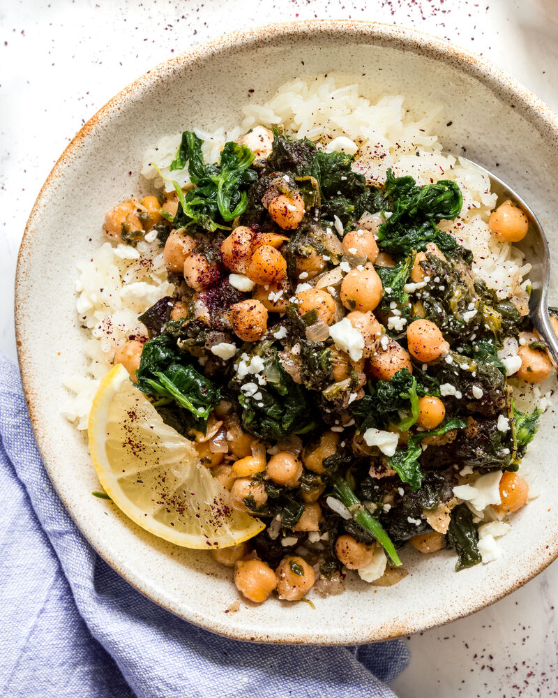 Braised Chickpeas with Spinach and Feta Recipe The Feedfeed