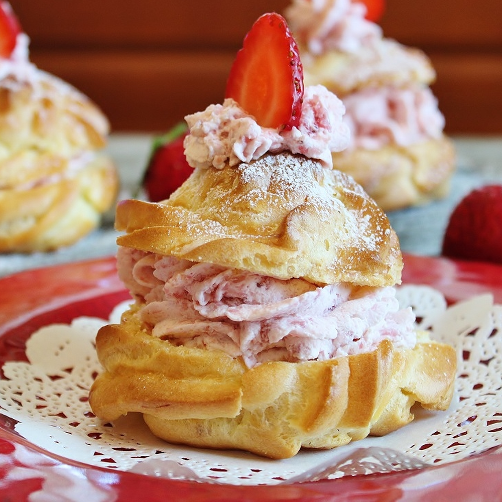 Strawberry Bavarian Choux Buns Recipe | The Feedfeed