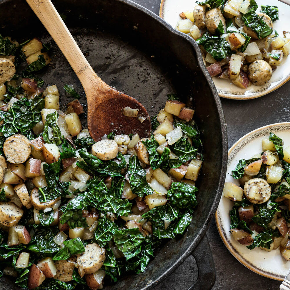 Gluten Free Sausage, Kale And Potato Skillet Recipe | The Feedfeed