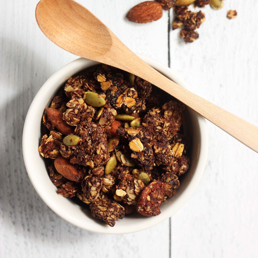 Chocolate Honey Nut Granola Clusters Recipe The Feedfeed