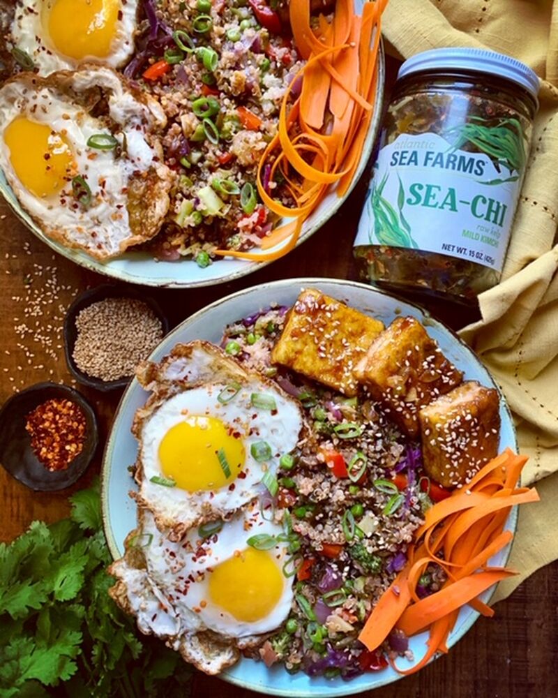 Vegetable Quinoa Kelp Kimchi Bowls With Spicy Tofu By Dianemorrisey