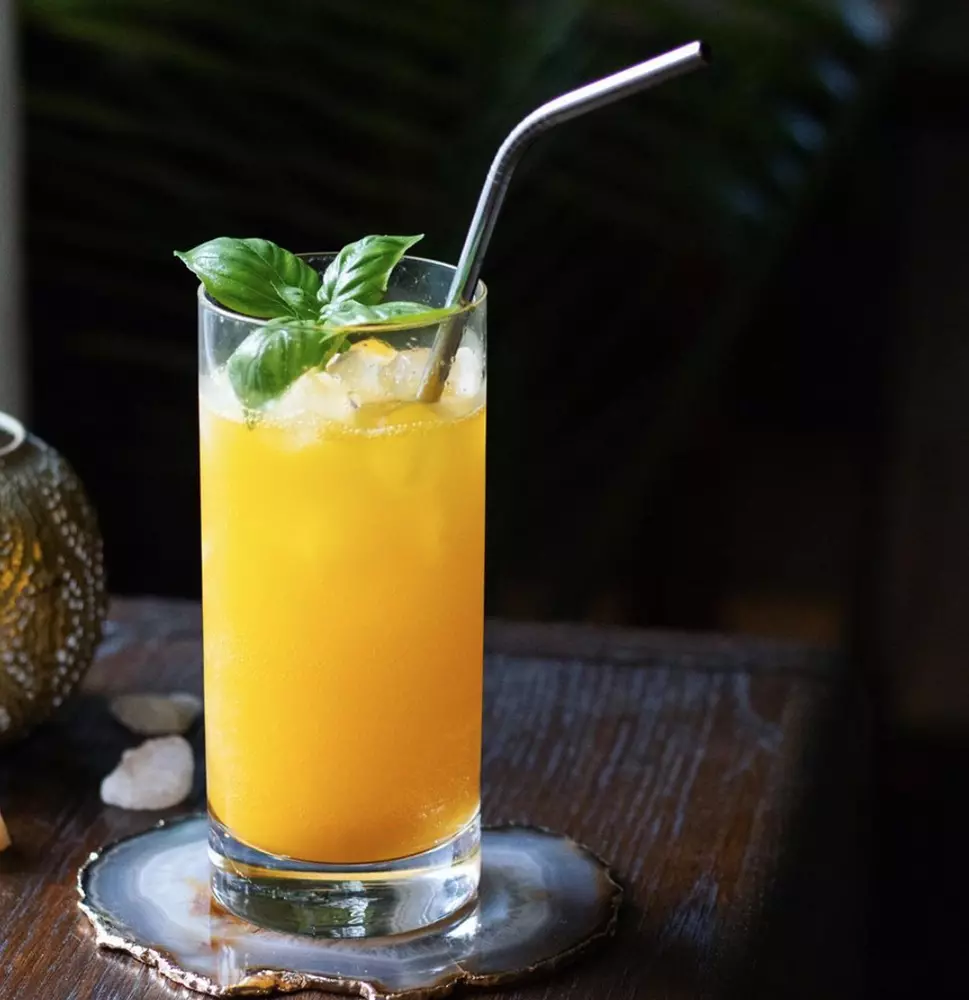 Tropical Citrus, Mango, and Ginger Vodka Cocktail