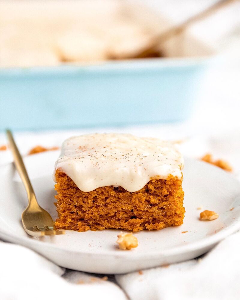Vegan Pumpkin Sheet Cake with Cream Cheese Frosting by ...