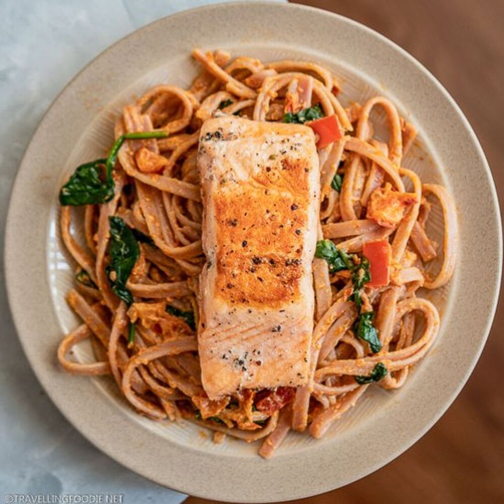 Creamy Tuscan Salmon Pasta Recipe | The Feedfeed