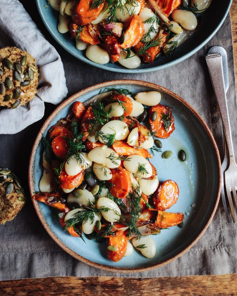 Roasted Carrot, Butter Bean, and Dill Salad Recipe The Feedfeed
