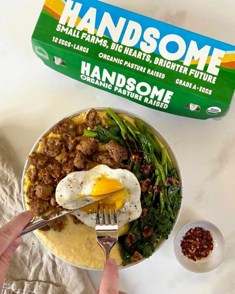 How to Make Parmesan Polenta With Fried Eggs, Spicy Sausage, And