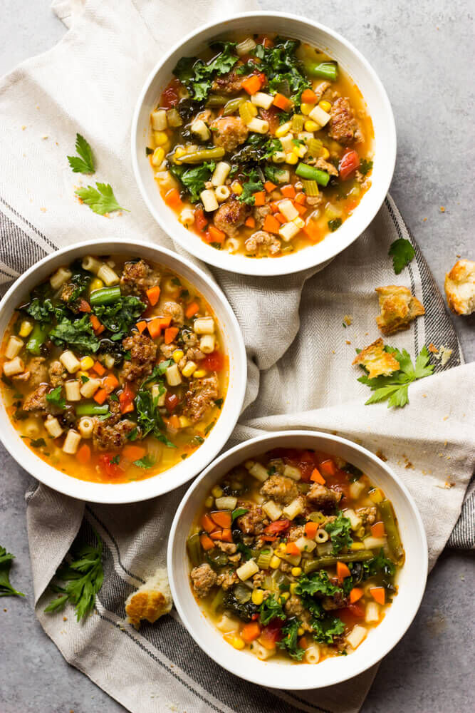 Sausage and Kale Soup with Pasta Recipe | The Feedfeed