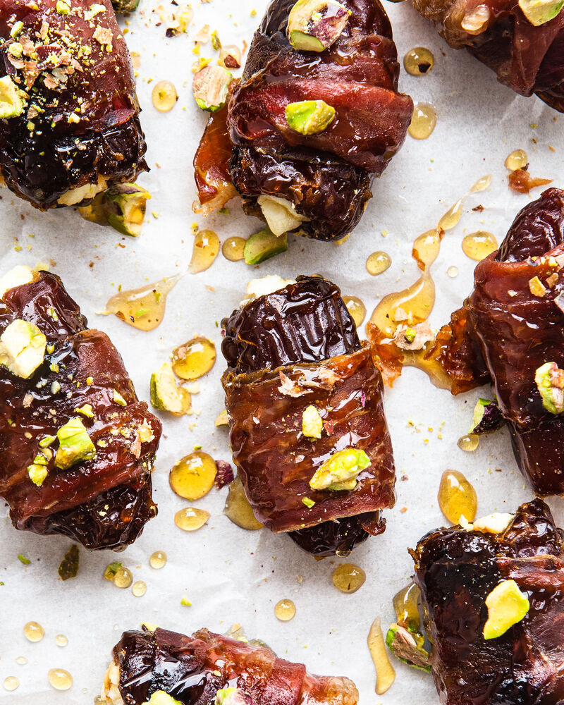How to Make Goat Cheese Stuffed Dates With Prosciutto And Herb Infused