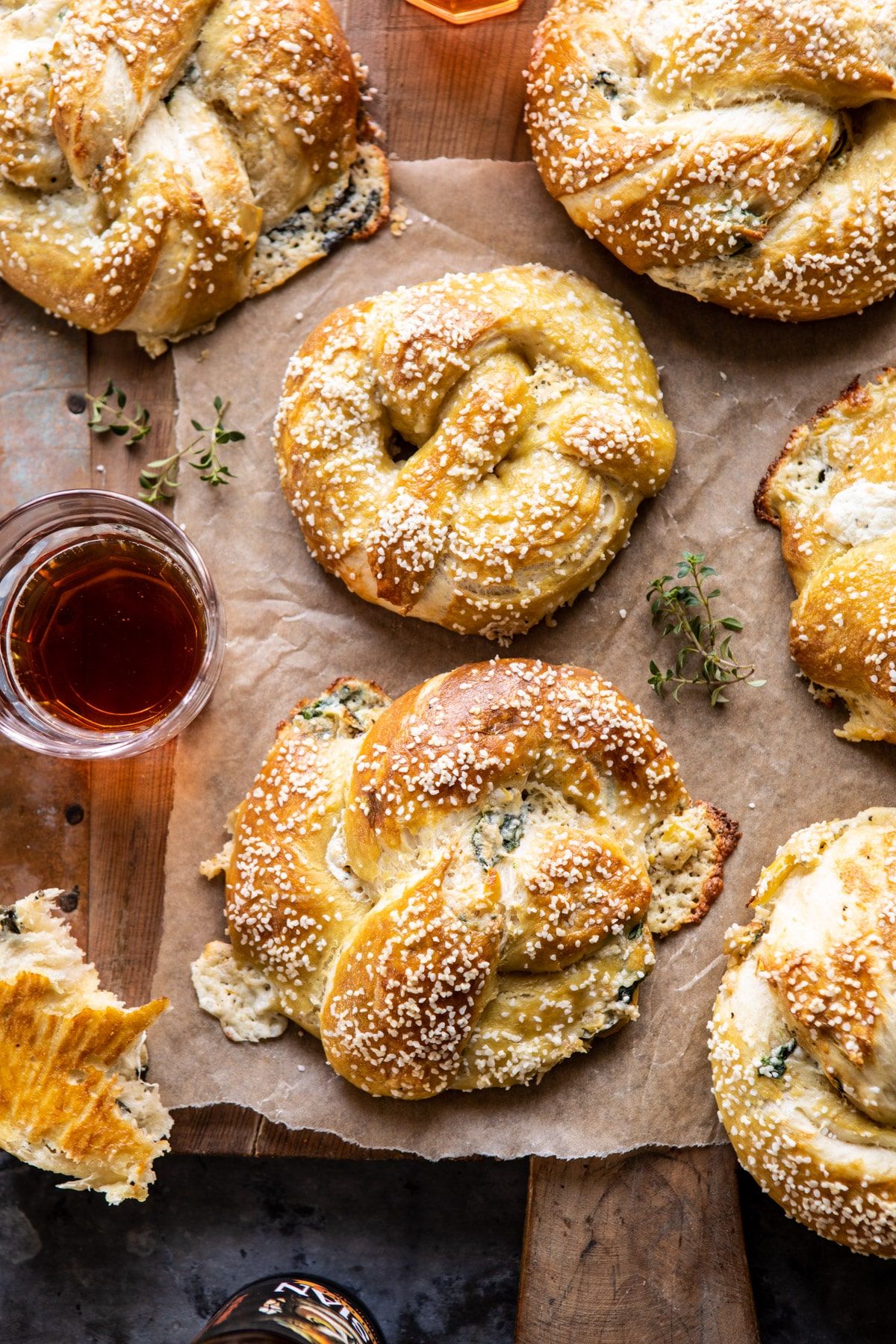 Spinach Artichoke Stuffed Pretzels Recipe | The Feedfeed