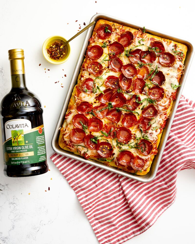 Detroit-Style Pepperoni Pizza With Chili-Honey Oil-image