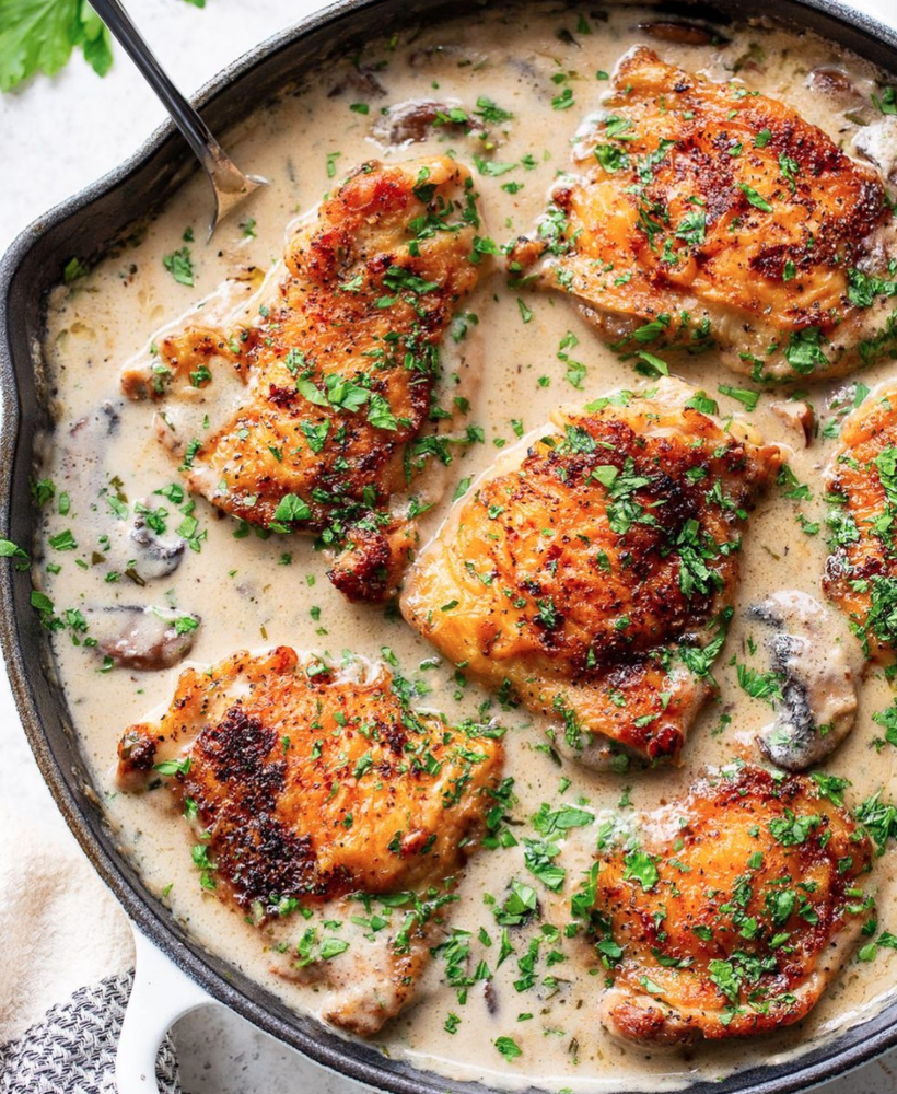 Creamy Garlic Herb Chicken Skillet Recipe | The Feedfeed