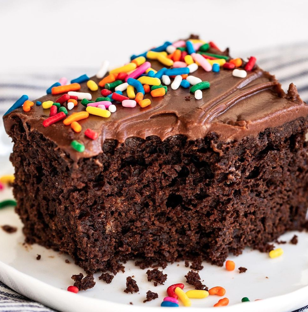 Chocolate Sheet Cake with Frosting and Sprinkles Recipe | The Feedfeed