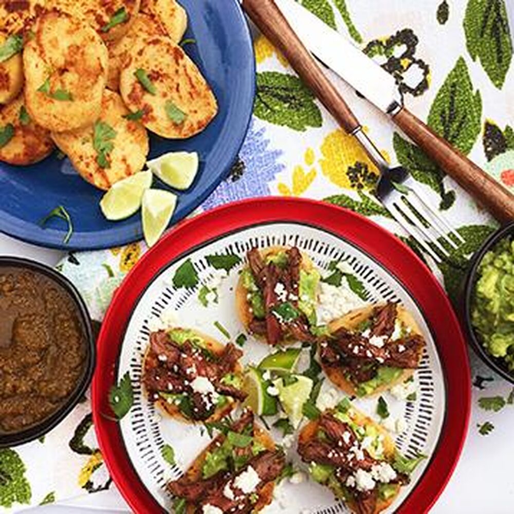 Fire Roasted Salsa Wagyu Skirt Steak on Cheesy Arepas by double8cattle