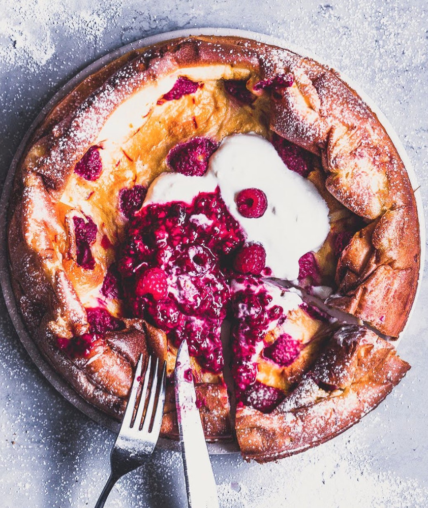 Raspberry Dutch Baby Pancake by | Quick & Recipe | The Feedfeed