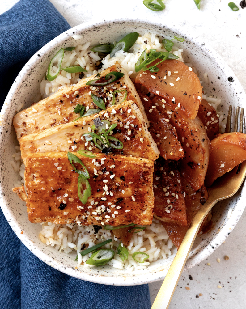 Tofu with Miso Maple Turnips Recipe | The Feedfeed