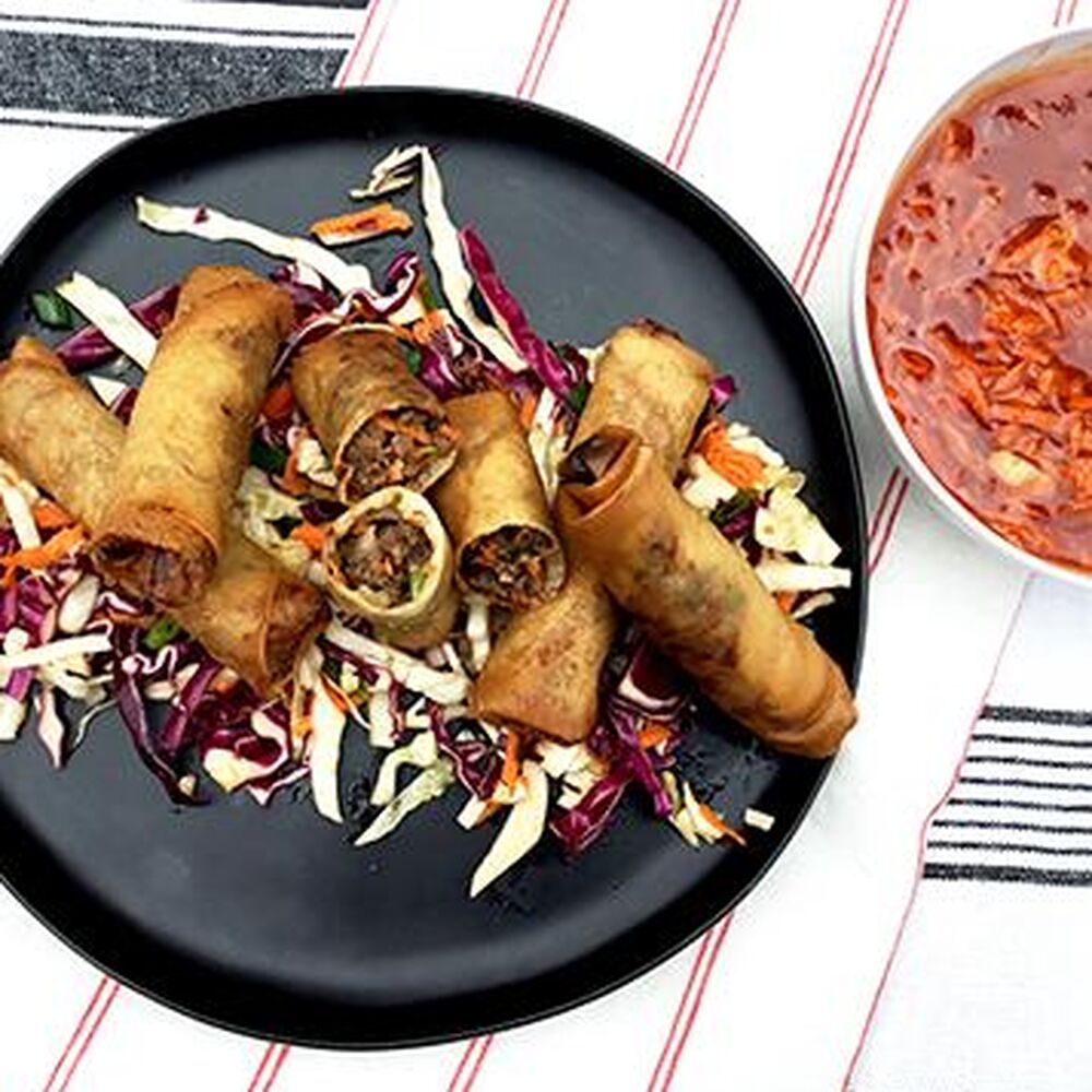 Wagyu Beef Lumpia with AsianStyle Slaw & Sweet Chili Sauce by double8cattle Quick & Easy