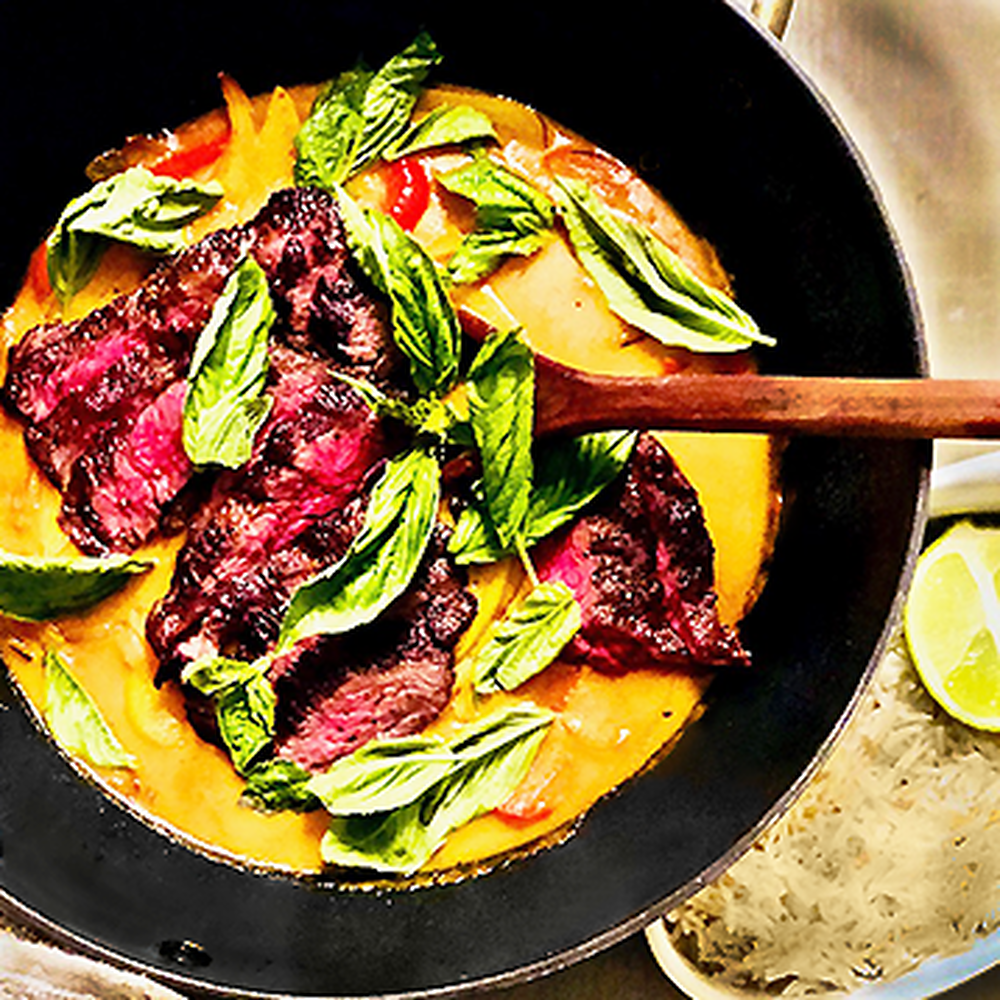 Fullblood Wagyu Skirt Steak with Coconut Curry by double8cattle Quick
