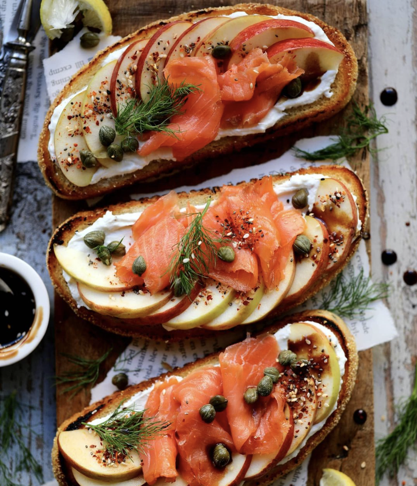 Labneh Toast with Apples and Smoked Salmon Recipe | The Feedfeed