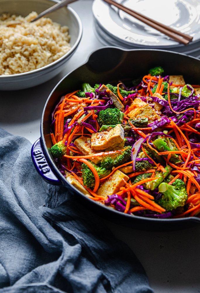 Honey and Ginger Tofu Stir Fry with Brown Rice Recipe | The Feedfeed