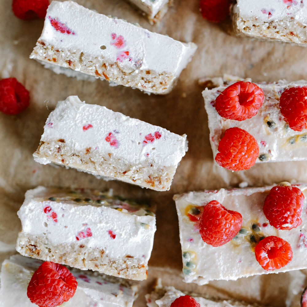 Raspberry & Passionfruit Cheesecake by healthykelsii Quick & Easy Recipe The Feedfeed