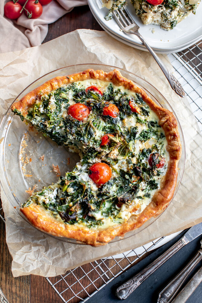 Egg White Quiche with Kale, Tomatoes and Feta Recipe The Feedfeed