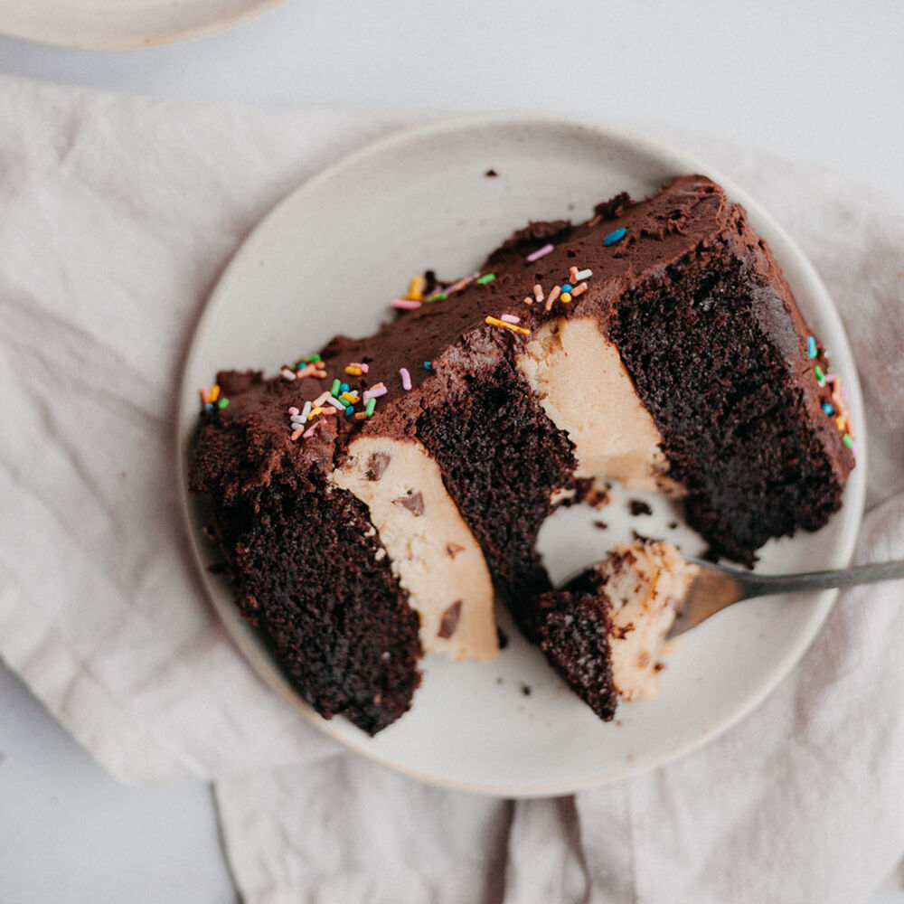 Chocolate Brownie Cookie Dough Cake Recipe The Feedfeed