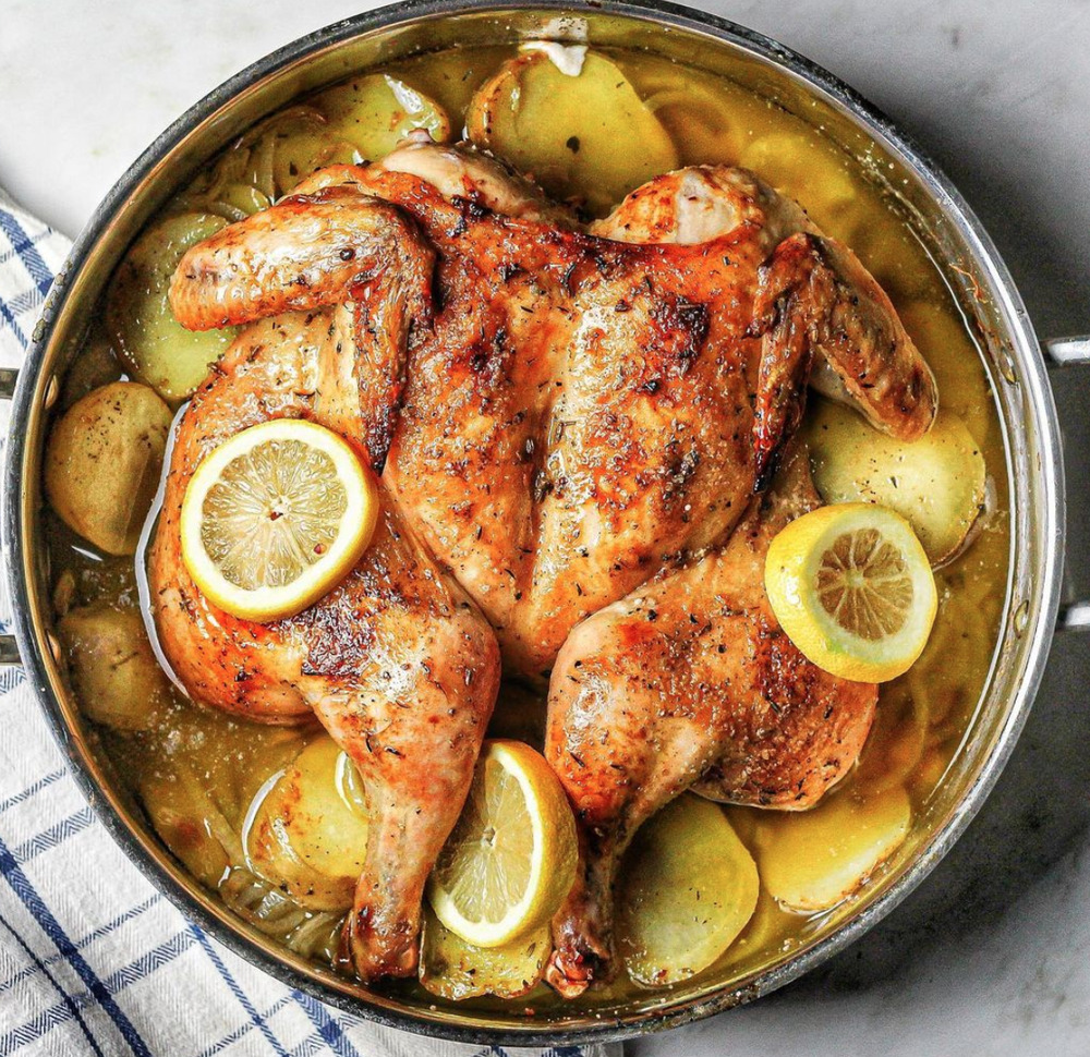 Skillet Roasted Lemon Chicken By Taylorgolub Quick Easy Recipe The Feedfeed
