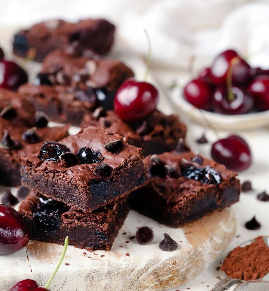 Double Choc Cherry Brownies by bos.kitchen | Quick &amp; Easy Recipe | The ...
