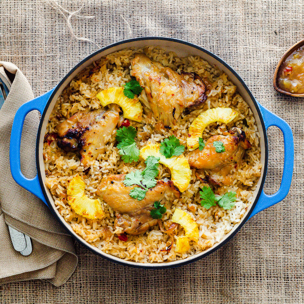 Easy Chicken and Rice Casserole with Roasted Pineapple Habanero Sauce Recipe The Feedfeed